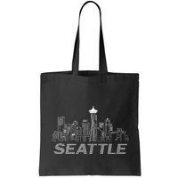 Grunge Seattle Skyline Distressed Look Design Bag