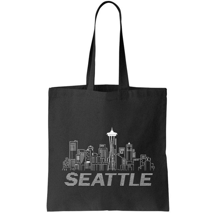 Grunge Seattle Skyline Distressed Look Design Bag