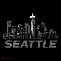 Grunge Seattle Skyline Distressed Look Design Poster