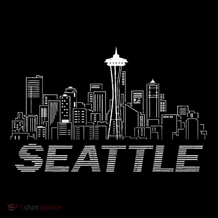 Grunge Seattle Skyline Distressed Look Design Poster