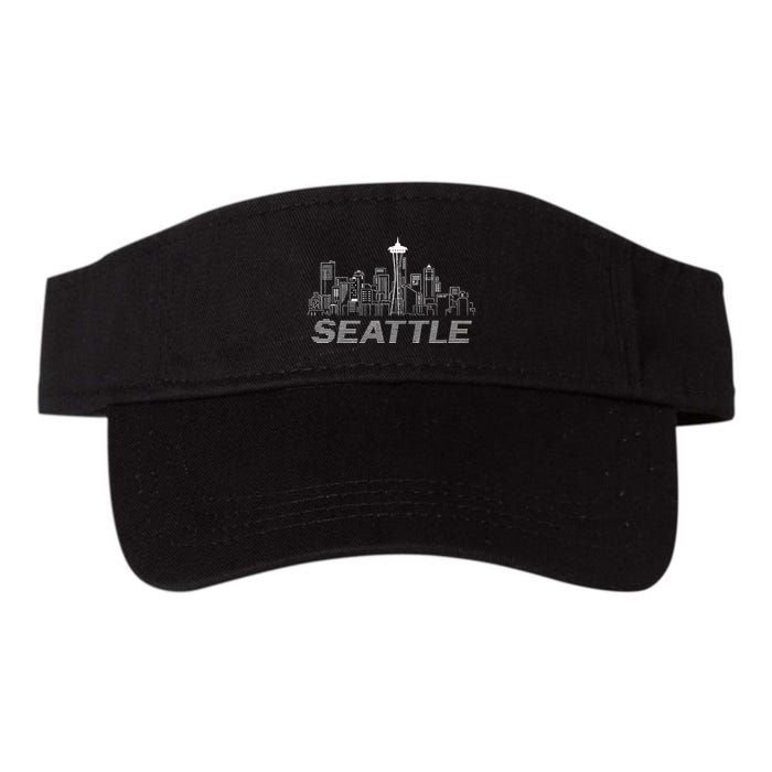 Grunge Seattle Skyline Distressed Look Design Visor