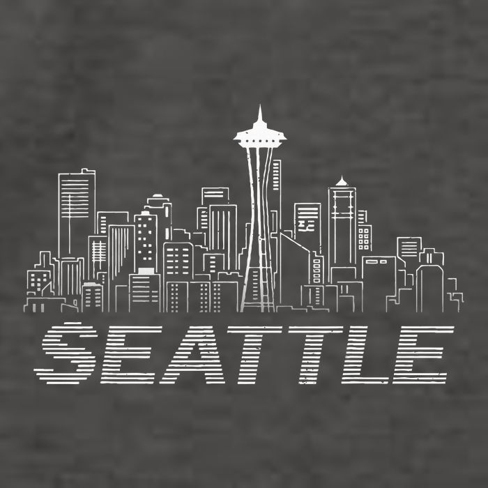 Grunge Seattle Skyline Distressed Look Design Vector Backpack
