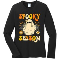 Ghost Spooky Season Funny Halloween Ladies Long Sleeve Shirt