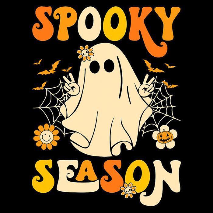 Ghost Spooky Season Funny Halloween Women's V-Neck T-Shirt