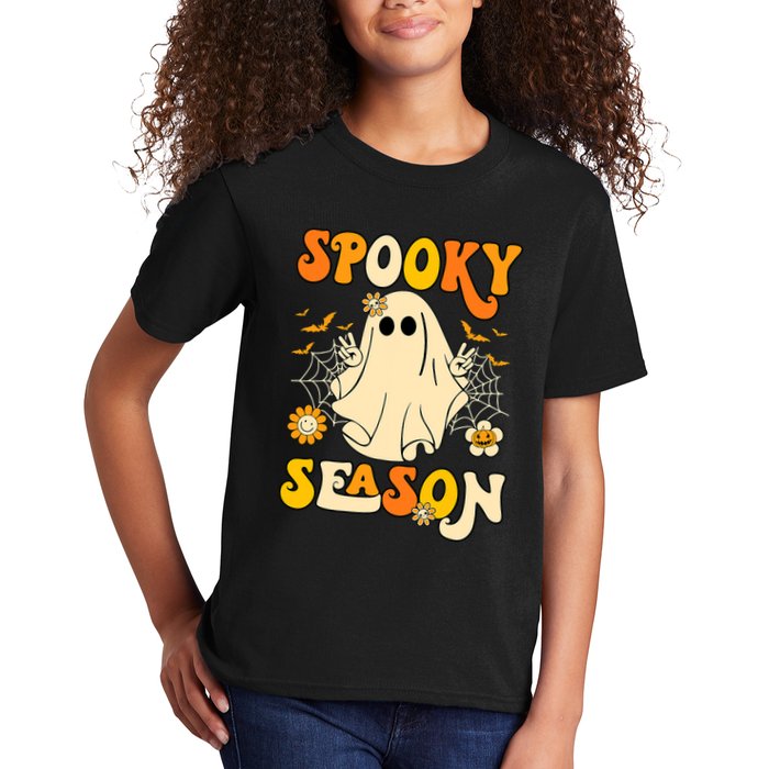 Ghost Spooky Season Funny Halloween Kids T-Shirt