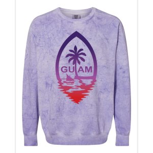 Guam Seal Shimmer Sunset Print Great Gift Cool Gift Colorblast Crewneck Sweatshirt