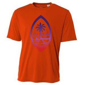 Guam Seal Shimmer Sunset Print Great Gift Cool Gift Cooling Performance Crew T-Shirt