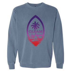 Guam Seal Shimmer Sunset Print Great Gift Cool Gift Garment-Dyed Sweatshirt