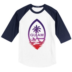 Guam Seal Shimmer Sunset Print Great Gift Cool Gift Baseball Sleeve Shirt