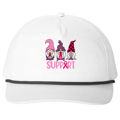 Gnomes Support Squad Breast Cancer Awareness Pink Ribbon Snapback Five-Panel Rope Hat