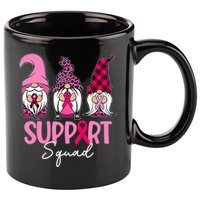 Gnomes Support Squad Breast Cancer Awareness Pink Ribbon 11oz C Handle Ceramic Mug