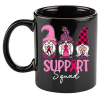 Gnomes Support Squad Breast Cancer Awareness Pink Ribbon 11oz C Handle Ceramic Mug