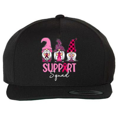 Gnomes Support Squad Breast Cancer Awareness Pink Ribbon Wool Snapback Cap