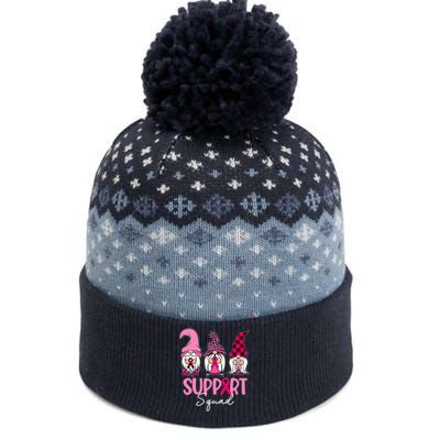 Gnomes Support Squad Breast Cancer Awareness Pink Ribbon The Baniff Cuffed Pom Beanie