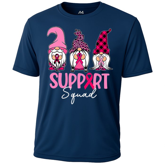 Gnomes Support Squad Breast Cancer Awareness Pink Ribbon Cooling Performance Crew T-Shirt