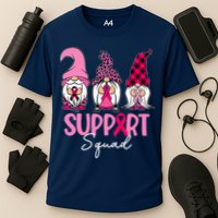 Gnomes Support Squad Breast Cancer Awareness Pink Ribbon Cooling Performance Crew T-Shirt