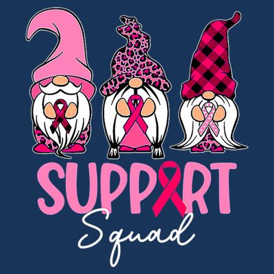 Gnomes Support Squad Breast Cancer Awareness Pink Ribbon T-Shirt