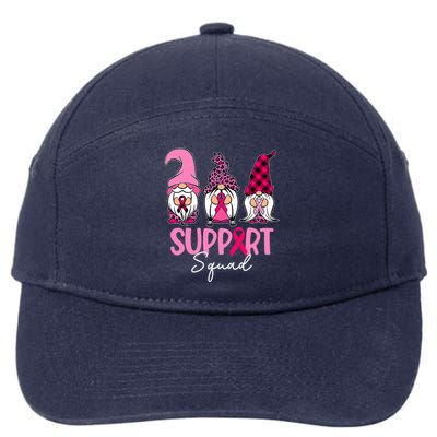 Gnomes Support Squad Breast Cancer Awareness Pink Ribbon 7-Panel Snapback Hat