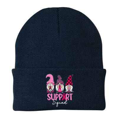 Gnomes Support Squad Breast Cancer Awareness Pink Ribbon Knit Cap Winter Beanie