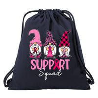Gnomes Support Squad Breast Cancer Awareness Pink Ribbon Drawstring Bag