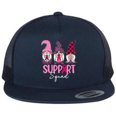 Gnomes Support Squad Breast Cancer Awareness Pink Ribbon Flatbill Hat