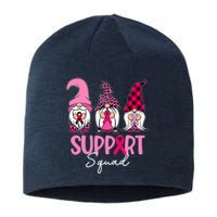 Gnomes Support Squad Breast Cancer Awareness Pink Ribbon Sustainable Beanie