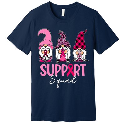 Gnomes Support Squad Breast Cancer Awareness Pink Ribbon Premium T-Shirt