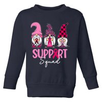 Gnomes Support Squad Breast Cancer Awareness Pink Ribbon Toddler Sweatshirt