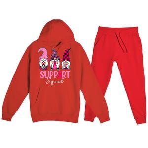 Gnomes Support Squad Breast Cancer Awareness Pink Ribbon Premium Hooded Sweatsuit Set