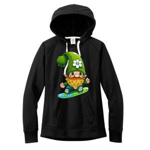 Gnome Surfing Skating St Patricks Day Cool Gift Women's Fleece Hoodie