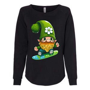 Gnome Surfing Skating St Patricks Day Cool Gift Womens California Wash Sweatshirt