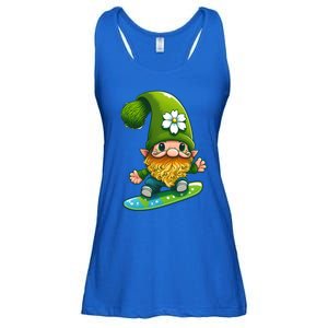 Gnome Surfing Skating St Patricks Day Cool Gift Ladies Essential Flowy Tank