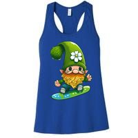 Gnome Surfing Skating St Patricks Day Cool Gift Women's Racerback Tank