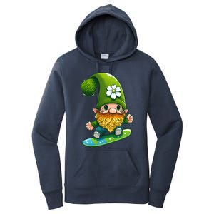 Gnome Surfing Skating St Patricks Day Cool Gift Women's Pullover Hoodie