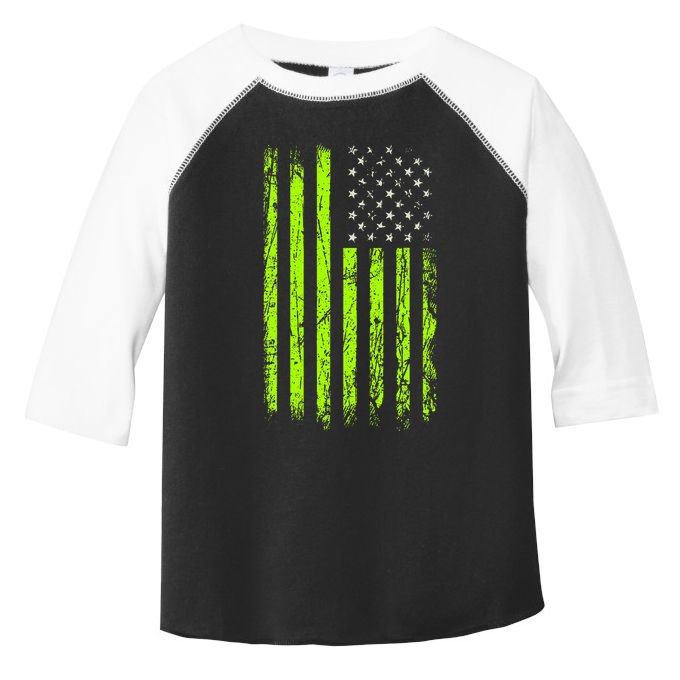Green Stars & Stripes.American Usa Flag Green Color Graphic Toddler Fine Jersey T-Shirt