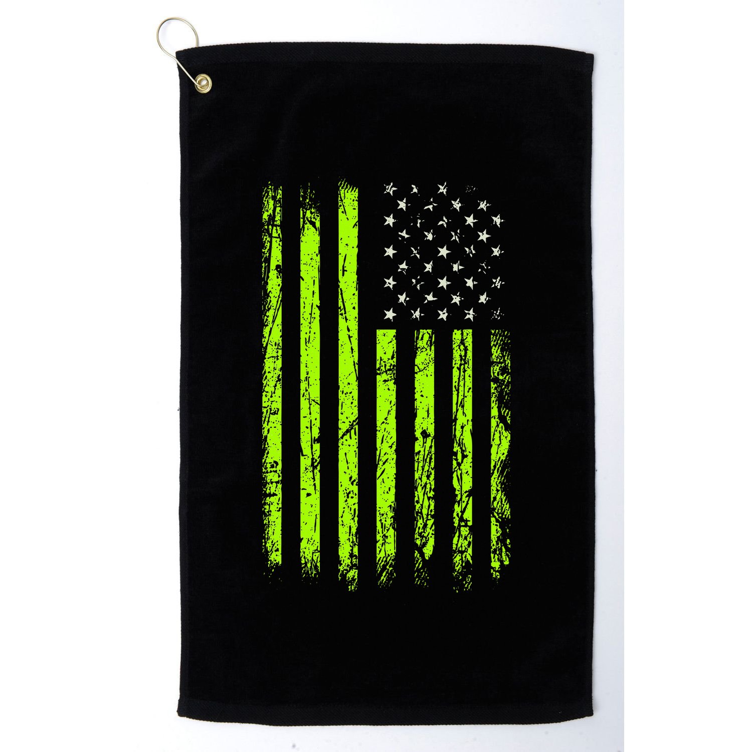 Green Stars & Stripes.American Usa Flag Green Color Graphic Golf Towel