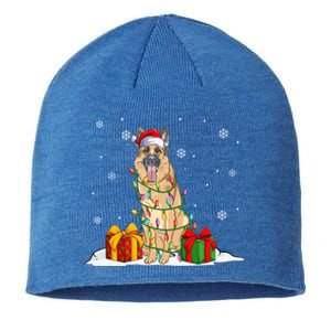 Ger Shepherd Santa Christmas Tree Lights Xmas Pajama Dogs Gift Sustainable Beanie