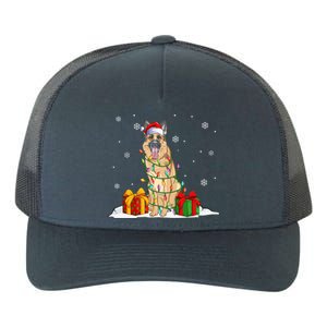 Ger Shepherd Santa Christmas Tree Lights Xmas Pajama Dogs Gift Yupoong Adult 5-Panel Trucker Hat