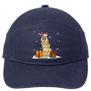 Ger Shepherd Santa Christmas Tree Lights Xmas Pajama Dogs Gift 7-Panel Snapback Hat