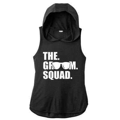 Groom Squad Sunglasses Bachelor Party Ladies PosiCharge Tri-Blend Wicking Draft Hoodie Tank