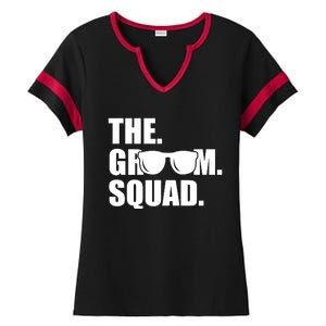 Groom Squad Sunglasses Bachelor Party Ladies Halftime Notch Neck Tee