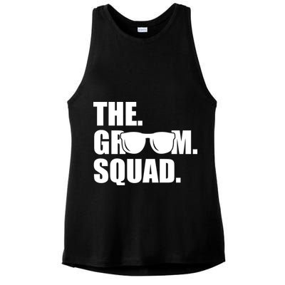 Groom Squad Sunglasses Bachelor Party Ladies PosiCharge Tri-Blend Wicking Tank