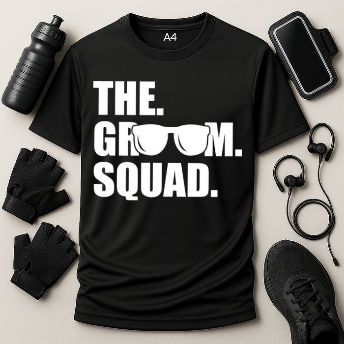 Groom Squad Sunglasses Bachelor Party Cooling Performance Crew T-Shirt
