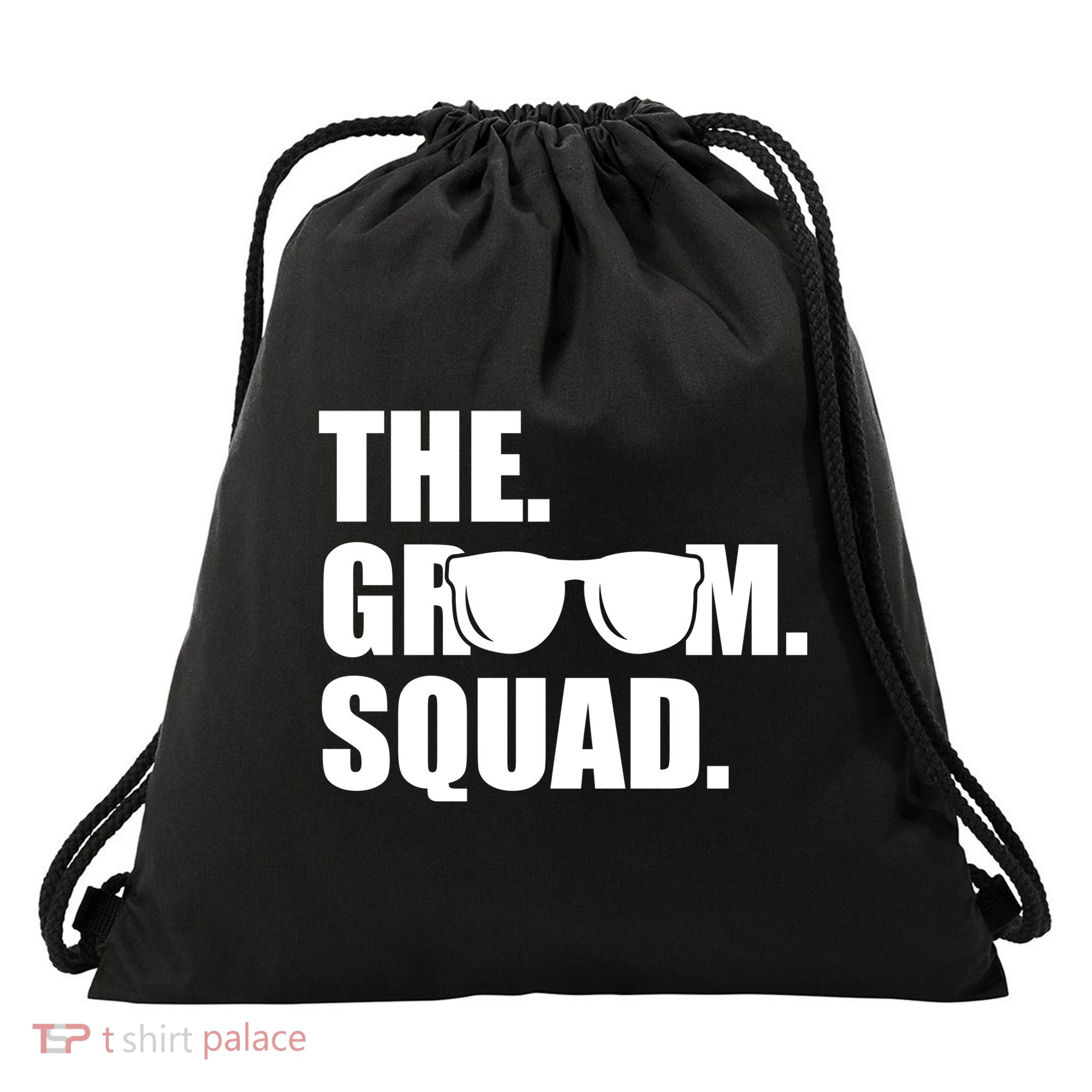 Groom Squad Sunglasses Bachelor Party Drawstring Bag