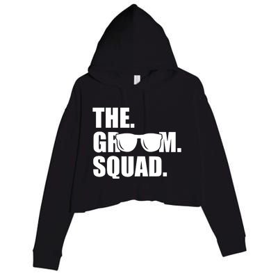 Groom Squad Sunglasses Bachelor Party Crop Fleece Hoodie