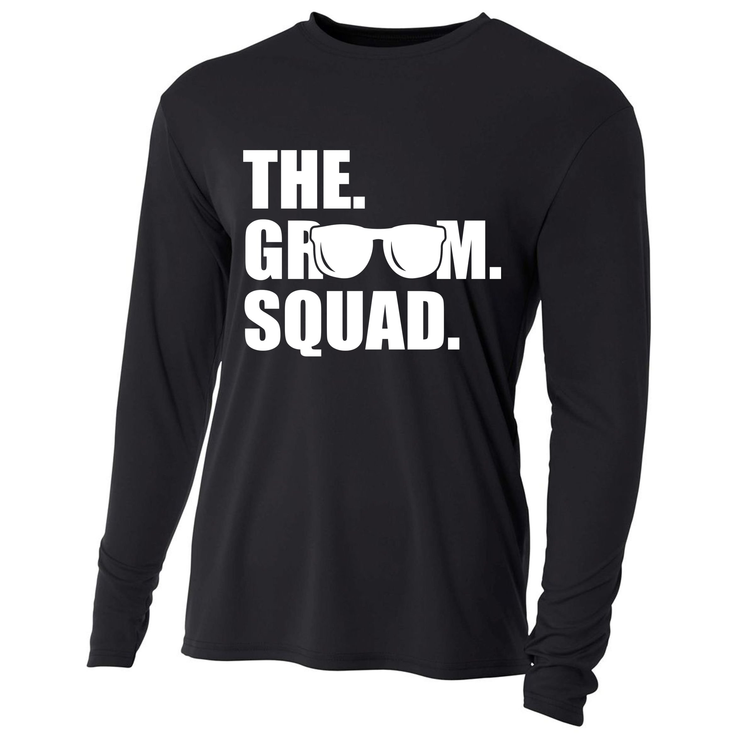 Groom Squad Sunglasses Bachelor Party Cooling Performance Long Sleeve Crew