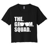 Groom Squad Sunglasses Bachelor Party Women's Crop Top Tee
