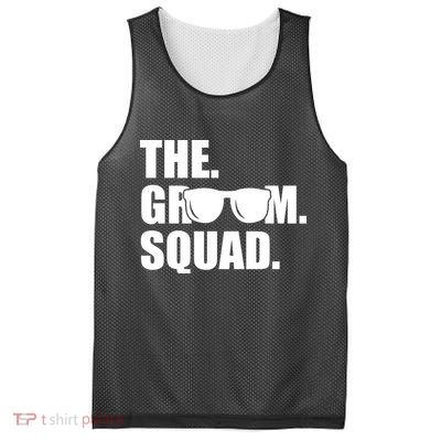 Groom Squad Sunglasses Bachelor Party Mesh Reversible Basketball Jersey Tank