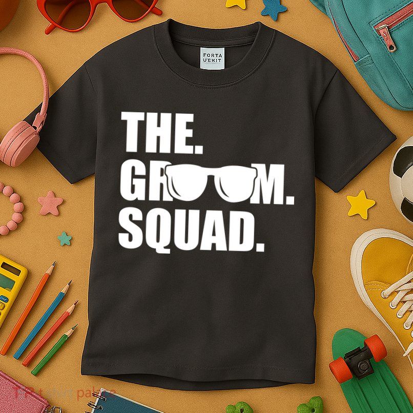 Groom Squad Sunglasses Bachelor Party Kids T-Shirt
