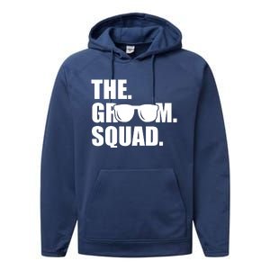 Groom Squad Sunglasses Bachelor Party Performance Fleece Hoodie